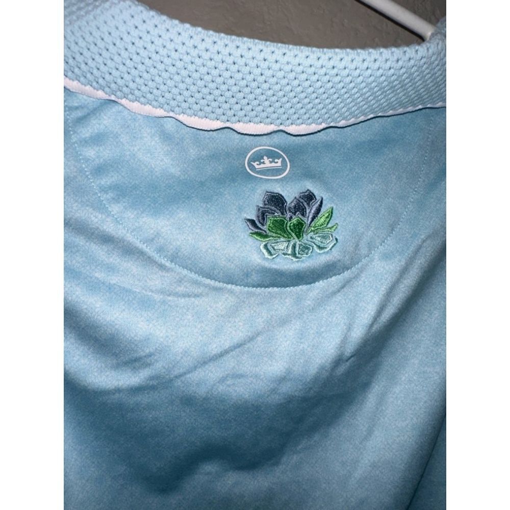 NWT Peter Millar Geo Print Opal Sleeveless Stretch Jersey Polo 
Jersey Polo - Picture 7 of 9